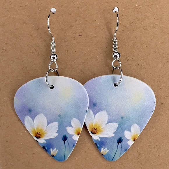 Fashion Jewelry Jewelry - Floral Custom Guitar Pick Earrings fashion jewelry